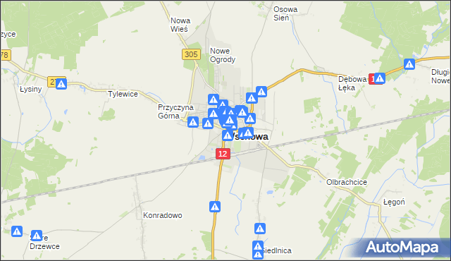 mapa Wschowa, Wschowa na mapie Targeo