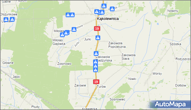 mapa Żakowola Radzyńska, Żakowola Radzyńska na mapie Targeo