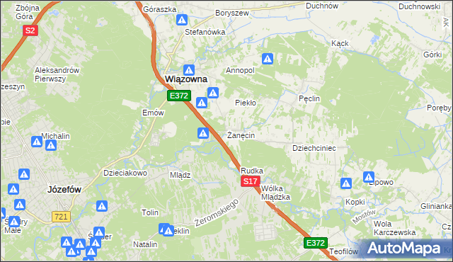 mapa Żanęcin, Żanęcin na mapie Targeo