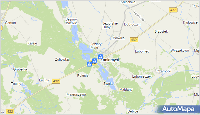 mapa Zaniemyśl, Zaniemyśl na mapie Targeo