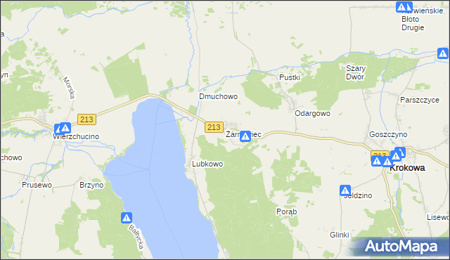 mapa Żarnowiec gmina Krokowa, Żarnowiec gmina Krokowa na mapie Targeo