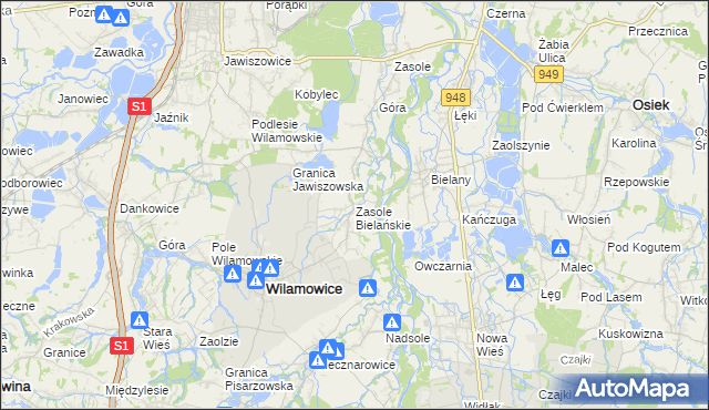 mapa Zasole Bielańskie, Zasole Bielańskie na mapie Targeo