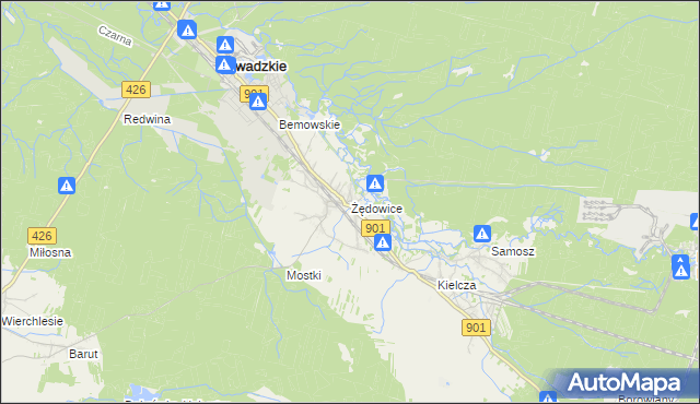mapa Żędowice, Żędowice na mapie Targeo