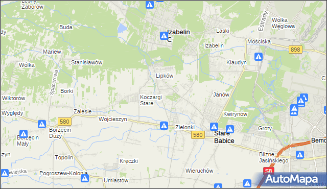 mapa Zielonki-Wieś, Zielonki-Wieś na mapie Targeo