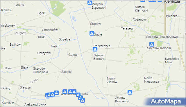 mapa Złaków Borowy, Złaków Borowy na mapie Targeo