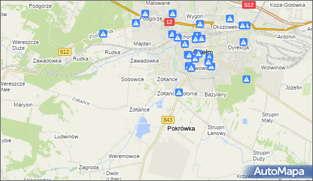 mapa Żółtańce-Kolonia, Żółtańce-Kolonia na mapie Targeo