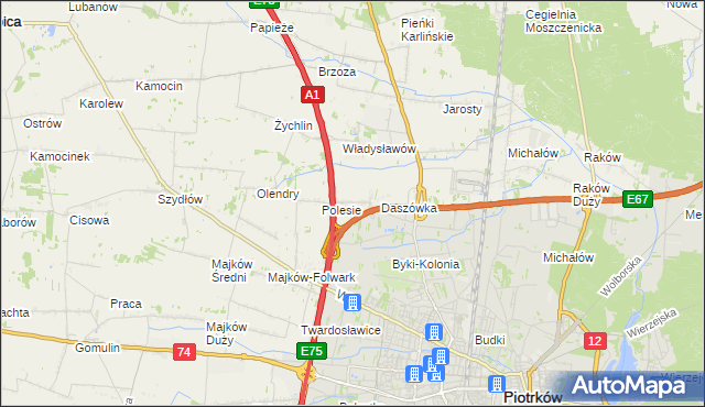 mapa Bąkowiec gmina Grabica, Bąkowiec gmina Grabica na mapie Targeo