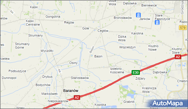 mapa Basin gmina Baranów, Basin gmina Baranów na mapie Targeo
