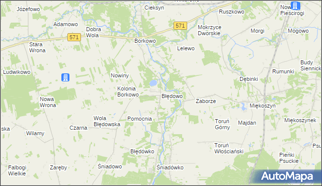 mapa Błędowo gmina Pomiechówek, Błędowo gmina Pomiechówek na mapie Targeo