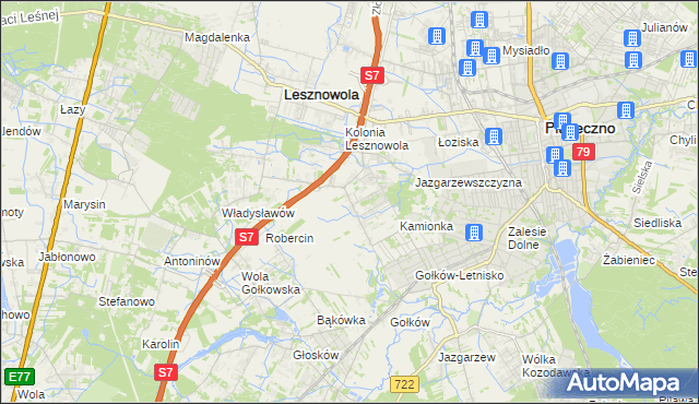 mapa Bobrowiec gmina Piaseczno, Bobrowiec gmina Piaseczno na mapie Targeo
