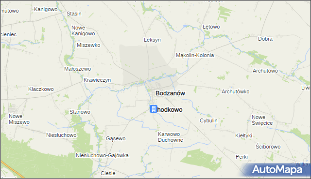 mapa Bodzanów powiat płocki, Bodzanów powiat płocki na mapie Targeo