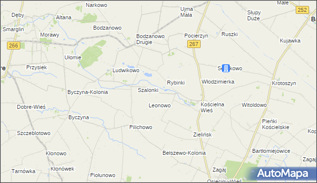 mapa Bodzanówek gmina Osięciny, Bodzanówek gmina Osięciny na mapie Targeo