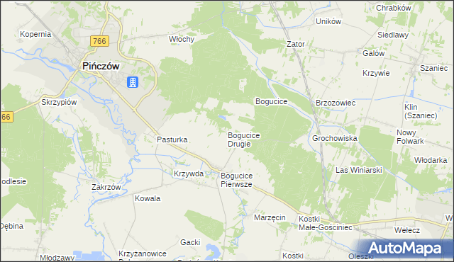 mapa Bogucice Drugie, Bogucice Drugie na mapie Targeo