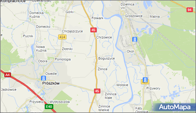 mapa Boguszyce gmina Prószków, Boguszyce gmina Prószków na mapie Targeo