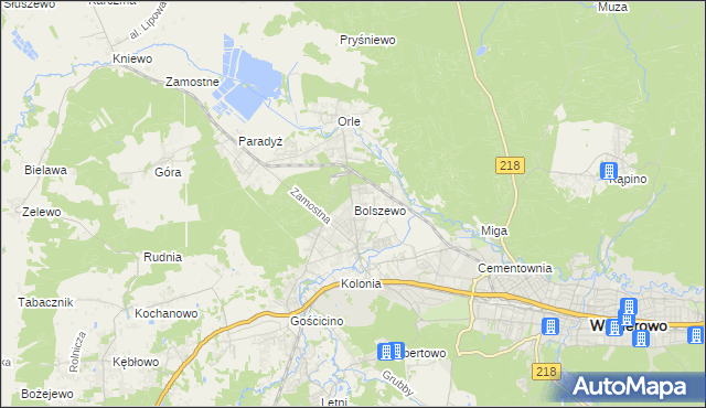 mapa Bolszewo, Bolszewo na mapie Targeo