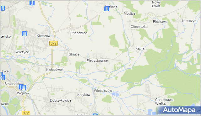 mapa Brzezia Łąka, Brzezia Łąka na mapie Targeo