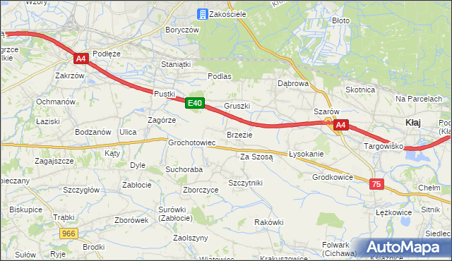 mapa Brzezie gmina Kłaj, Brzezie gmina Kłaj na mapie Targeo