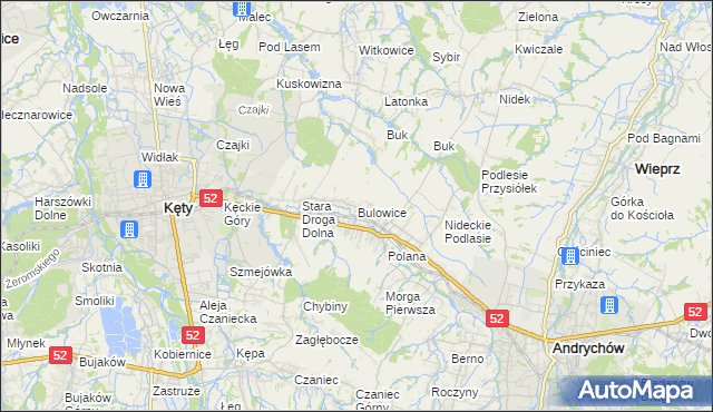 mapa Bulowice, Bulowice na mapie Targeo