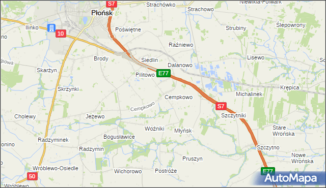 mapa Cempkowo, Cempkowo na mapie Targeo