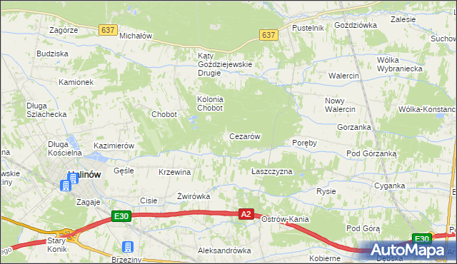 mapa Cezarów, Cezarów na mapie Targeo