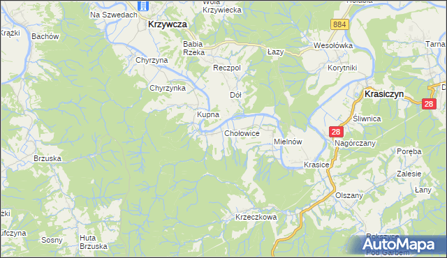 mapa Chołowice, Chołowice na mapie Targeo