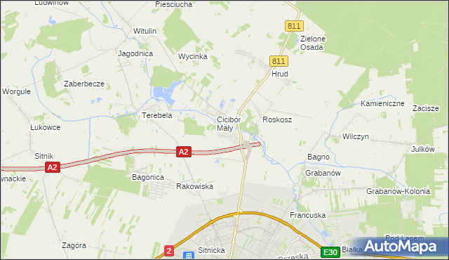 mapa Cicibór Duży, Cicibór Duży na mapie Targeo