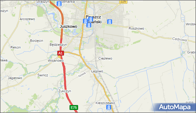 mapa Cieplewo, Cieplewo na mapie Targeo