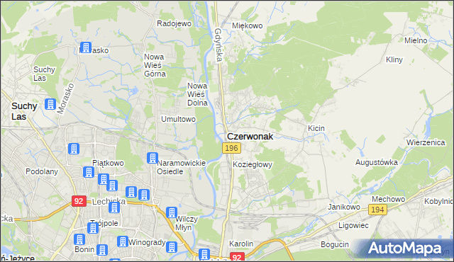 mapa Czerwonak, Czerwonak na mapie Targeo