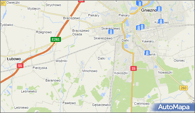 mapa Dalki, Dalki na mapie Targeo