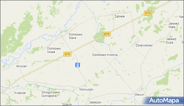 mapa Dolistowo-Kolonia, Dolistowo-Kolonia na mapie Targeo