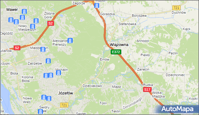 mapa Emów, Emów na mapie Targeo