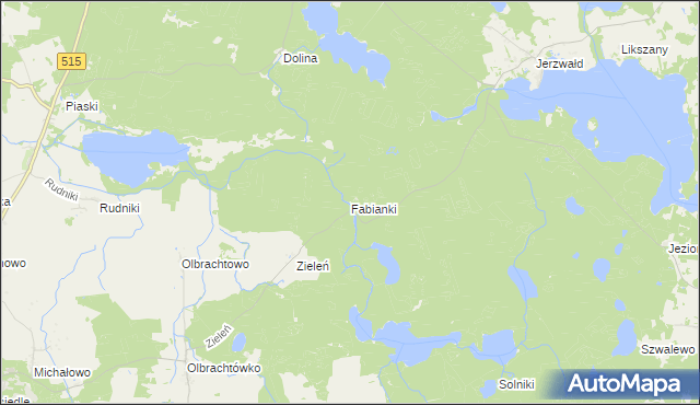 mapa Fabianki gmina Susz, Fabianki gmina Susz na mapie Targeo