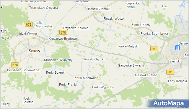 mapa Gąsówka-Somachy, Gąsówka-Somachy na mapie Targeo