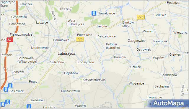 mapa Głęboka gmina Kocmyrzów-Luborzyca, Głęboka gmina Kocmyrzów-Luborzyca na mapie Targeo