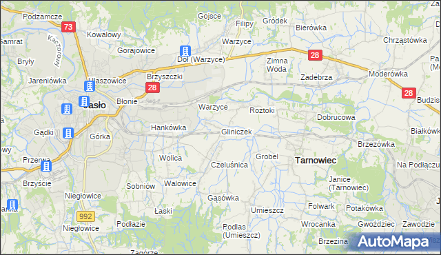 mapa Gliniczek, Gliniczek na mapie Targeo