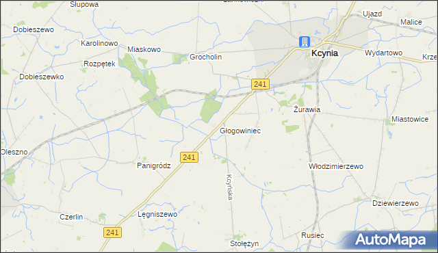 mapa Głogowiniec, Głogowiniec na mapie Targeo