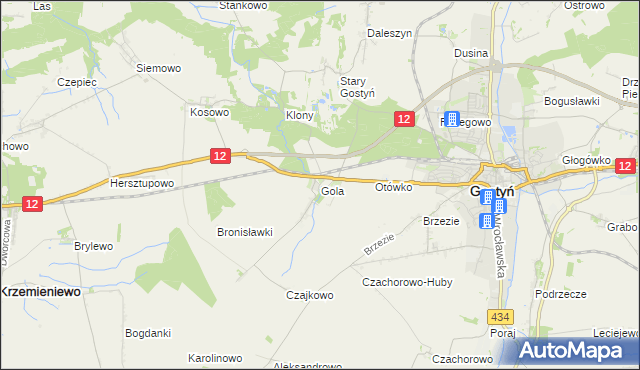 mapa Gola gmina Gostyń, Gola gmina Gostyń na mapie Targeo