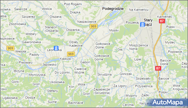 mapa Gołkowice Górne, Gołkowice Górne na mapie Targeo