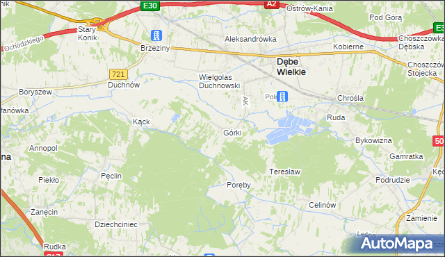 mapa Górki gmina Dębe Wielkie, Górki gmina Dębe Wielkie na mapie Targeo