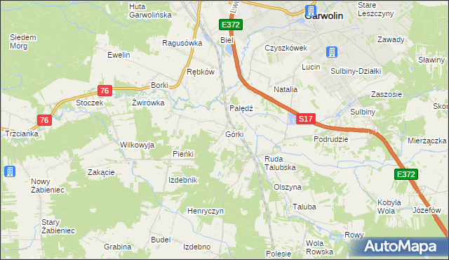mapa Górki gmina Garwolin, Górki gmina Garwolin na mapie Targeo