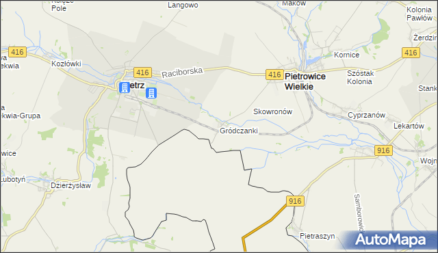 mapa Gródczanki, Gródczanki na mapie Targeo