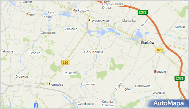 mapa Gutanów, Gutanów na mapie Targeo