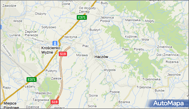 mapa Haczów, Haczów na mapie Targeo
