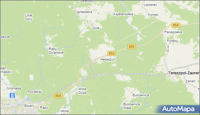 mapa Hedwiżyn, Hedwiżyn na mapie Targeo