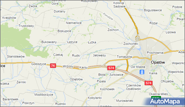 mapa Jałowęsy, Jałowęsy na mapie Targeo