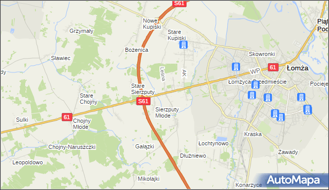 mapa Janowo gmina Łomża, Janowo gmina Łomża na mapie Targeo