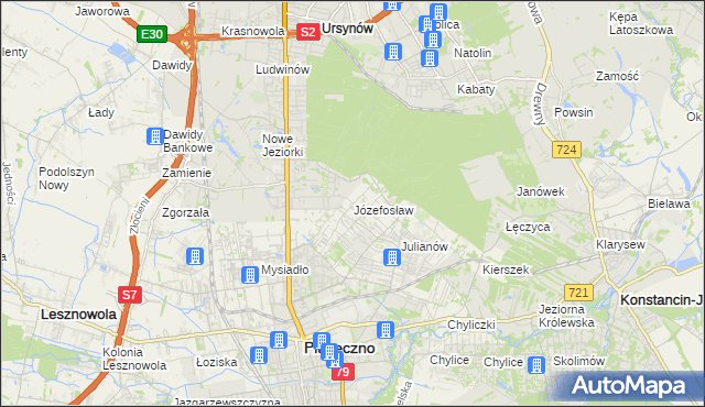 mapa Józefosław, Józefosław na mapie Targeo