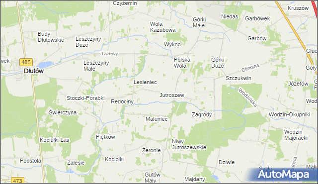 mapa Jutroszew, Jutroszew na mapie Targeo