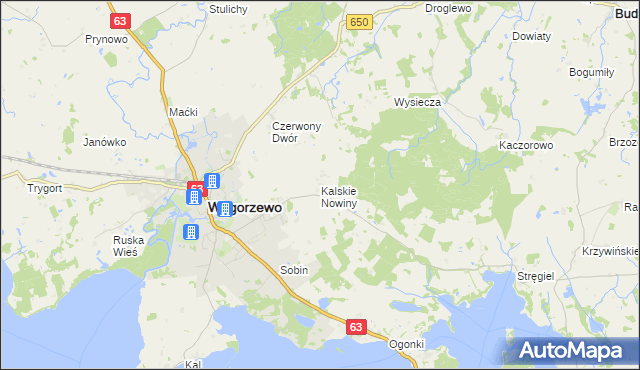 mapa Kalskie Nowiny, Kalskie Nowiny na mapie Targeo