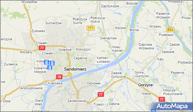 mapa Kamień Łukawski, Kamień Łukawski na mapie Targeo